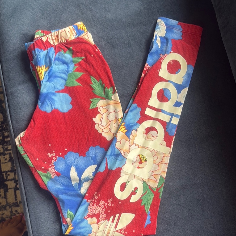 Adidas women’s Red Floral Leggings